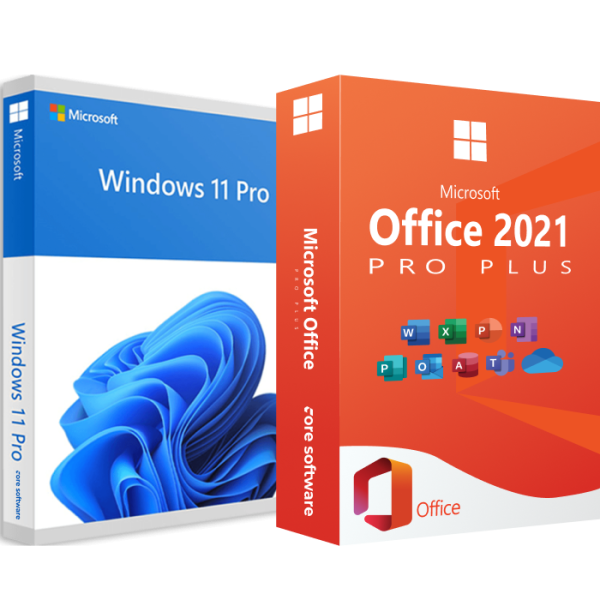 Licențe Windows 11 Pro Retail Full + Office Pro Plus 2021 Retail (asociere cont Microsoft)