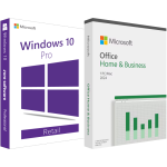 Licențe Windows 10 Pro Retail Full + Office Home and Business 2024 Retail (asociere cont Microsoft)