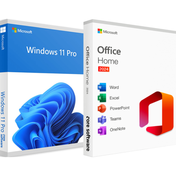 Licențe Windows 11 Pro Retail Full + Office Home 2024 Retail (asociere cont Microsoft)