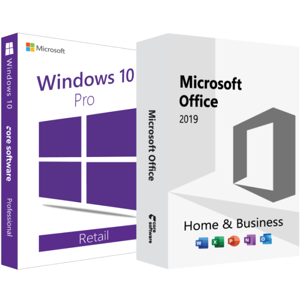 Licențe Windows 10 Pro Retail + Office Home and Business 2019